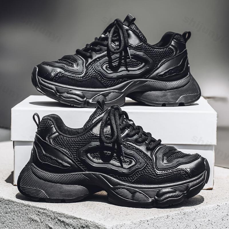 Fashion Men's Shoes 2025 Spring Mesh Breathable Casual Sneakers Versatile Thick Bottom Increasing Comfortable Lightweight Chunky shoes