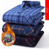 Camisa Xadrez Quente Forrada com Fleece Masculina - Tamanho Grande Casual Business Roupa de Inverno