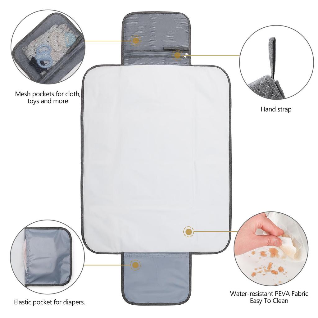 2023 Waterproof Baby Changing Pad - Easy Wipe, Embroidered Cushion for Mother and Baby