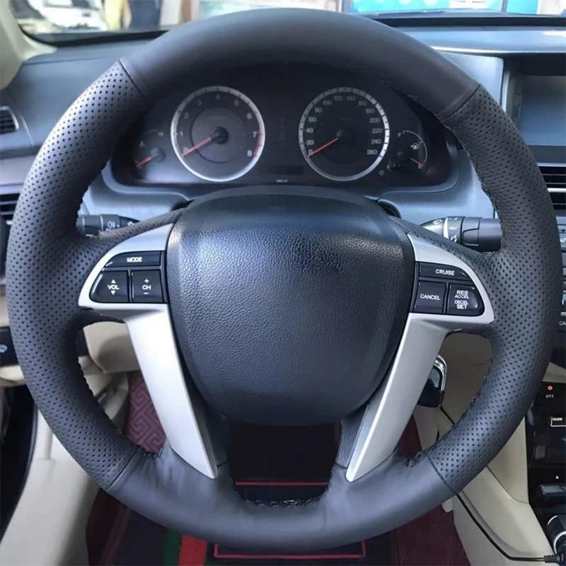 Hand Stitched Perforated Microfiber Leather Odyssey Pilot Steering Wheel Cover For Honda Accord 8 Car Interior Accessories