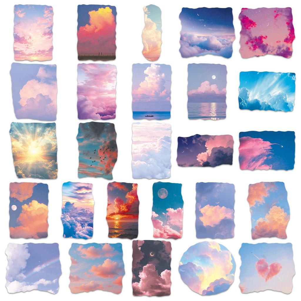 51 Cloud Fantasy Dreamy Heart Stickers - Romantic Decor for Mirrors and Diaries