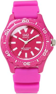 Watch with Urethane Pink Q&Q Band, White, VR25-003 [Used]