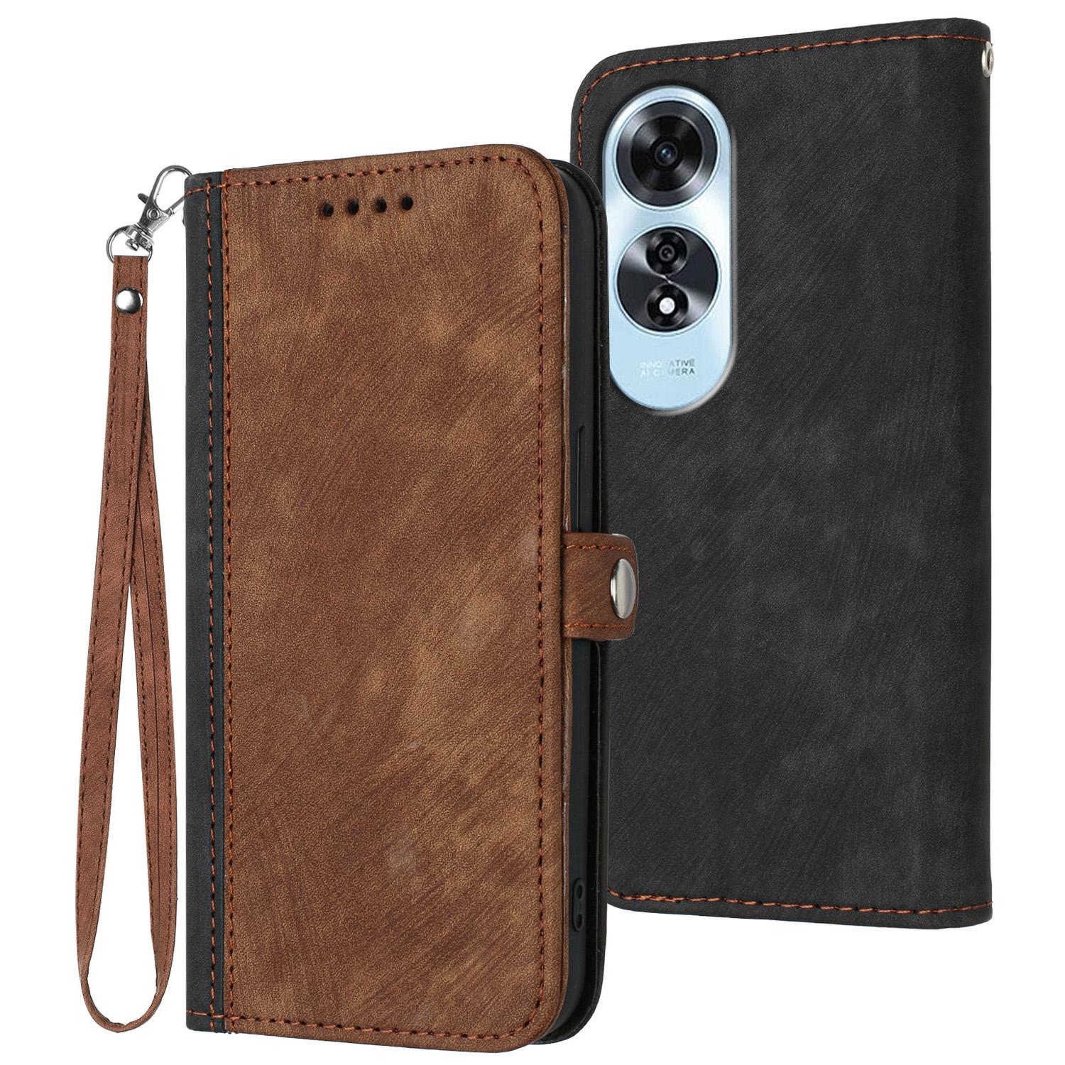 

YX0020 For Oppo A60 4G Leather Case Folding Stand Wallet Phone Cover with Strap E