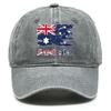 Retro Style Australian Flag Print Snapback Sun Hat Caps For Woman Washed Retro Vintage Adjustable Baseball Caps High Quality Cap