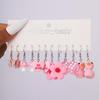 New Fashion Cute Cartoon Pink Earring Set Colorful Dopamine Acrylic Earrings for Women Girls New Trendy Jewelry Accessories Gift