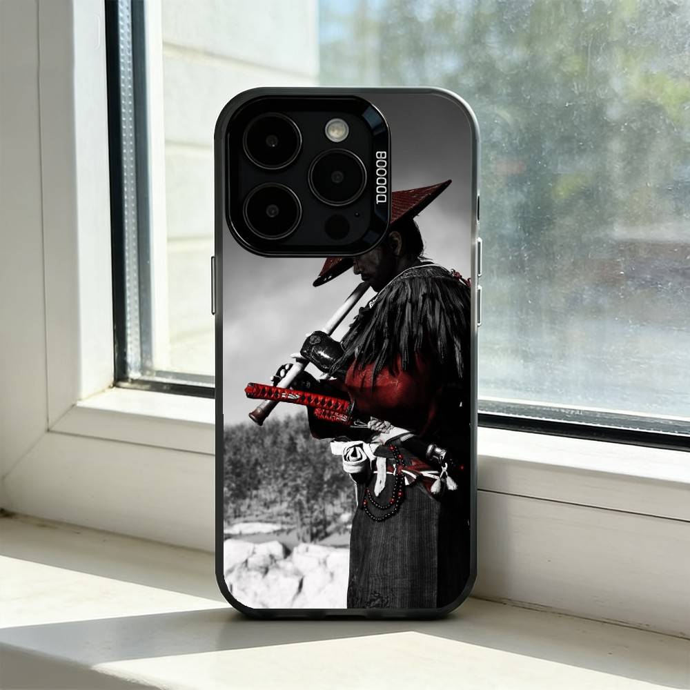 Game G-Ghost Of Y-Yotei Phone Case For iPhone 17,16,15,14,13,12,11 Plus,Pro Max,XS,Colored Silver Plated Inside Cover