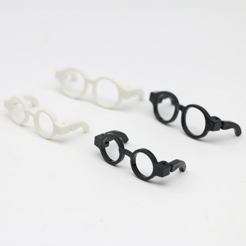 5Pieces Black Frame Glasses Mini Doll Accessory Doll Photo Props Round Square Frame Glasses Miniatures Doll House Props