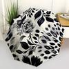 1pc Leopard Floral Automatic Folding Umbrella with 8-Rib Windproof Design, Portable Foldable Sunshade Umbrella For Halloween 009