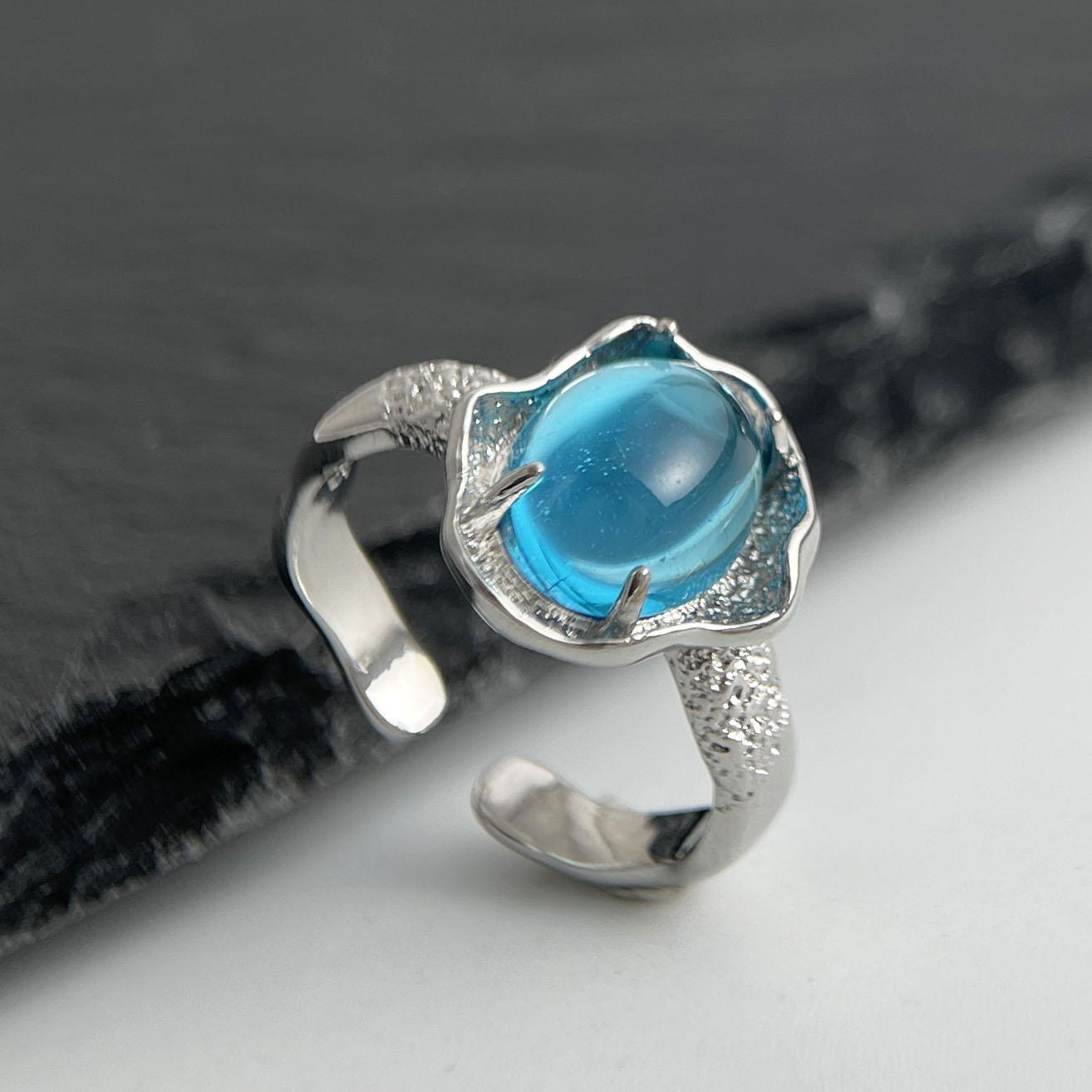 

925 Sterling Silver Rings for Women Couple Minimalist Handmade Simple Retro Moonstone Ring Fine Jewelry Gift Prevent Allergy resizable