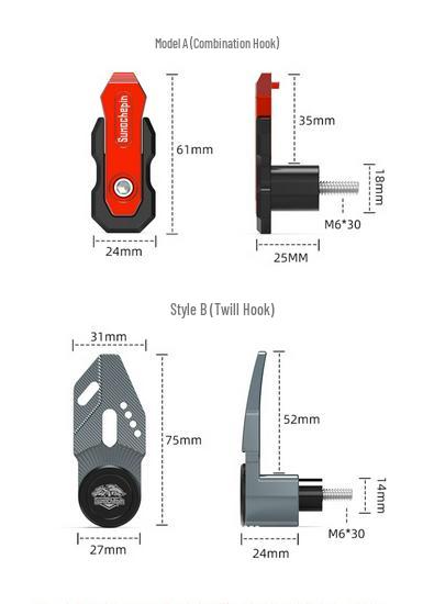 Universal No-Drill Front-Mounted Hook for Electric Scooters & Motorcycles