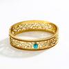 Inlaid turquoise decorative hollow design bracelet Exquisite retro style Ms. fashion bracelet Suitable for daily party wear