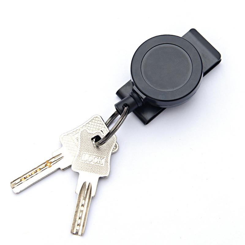 Retractable Keychain Badge Holder Reel With Multitool Carabiner Clip Heavy Duty Key Ring Steel Wire Lanyard Name Tag Stationery