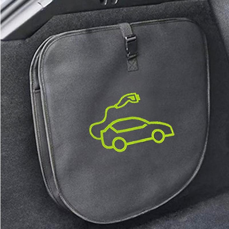 Portability Charging Cable Organizers With Modifiable Strap Durability Fabric For Electric Vehicle Accessories