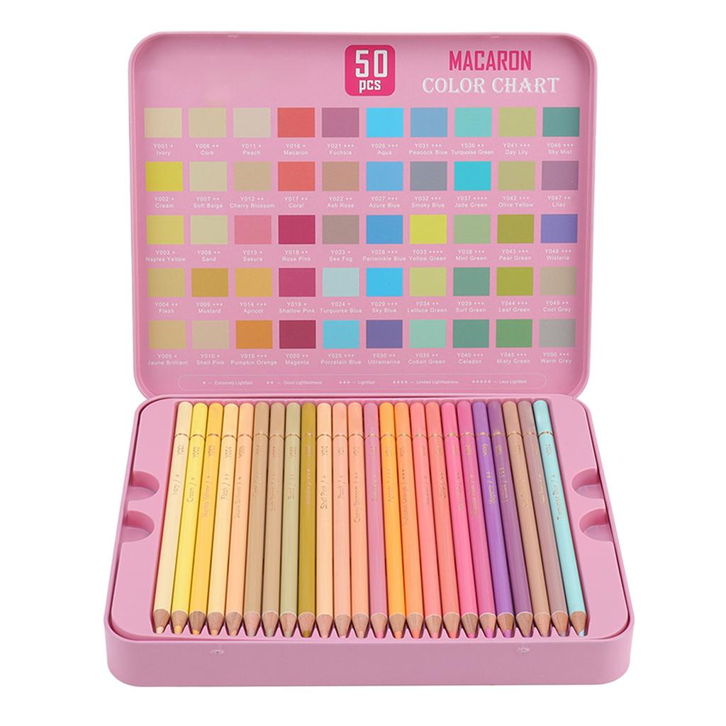 Lápis de Cor 50 Cores Material Chopo Conjunto de Lápis de Esboço Portátil para Escrever Desenhar Colorir Fazer