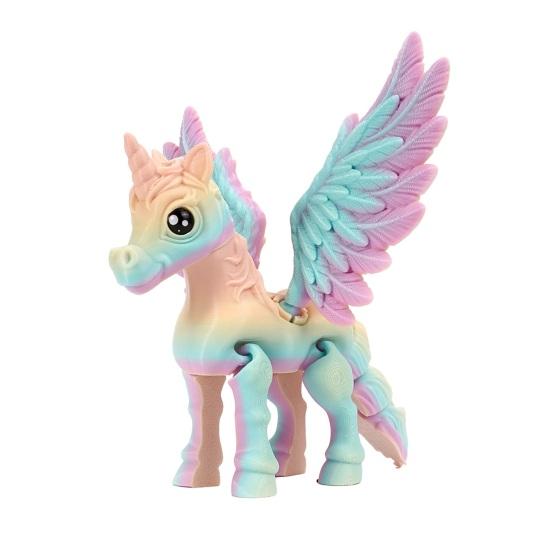 3D Printed Horse Ornament Articulated Horse Winged Unicorn Toy Flexible Animal Fidget Toy with Movable Joints for Home Office Stress Relief Desktop