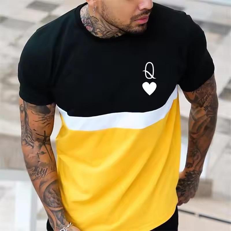 Vintage Men's T-shirt Street Tee Summer Male 3d Stripe Print Short Sleeve Tops Everyday T Shirt Oversized Clothing Shirt Man 6XL