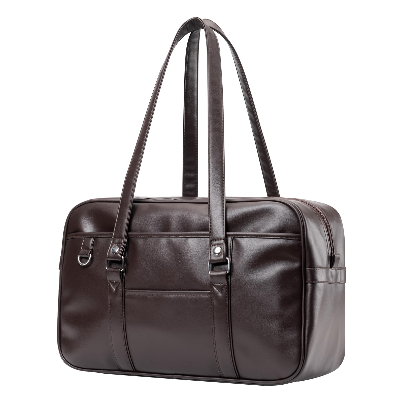 

School Synthetic For High School Long Large Can be Carried on the Back [ZKIVORJ] Bag, Leather, Girls, Students, Black, Brown, Handles, A4, Capacity, кавовий