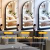Arch Mirror Vanity with 17 LED Lights, Curved Table Top Makeup Mirror, Anti-Glare Protective Coating Rotatable Base 10x Magnifying Glass, Touch