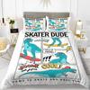 3D Small Dinosaur Cartoon Cute Simple Bedding Set Couple King Single Size for Kids Children Polyester Quilt Cover Pillow Case
