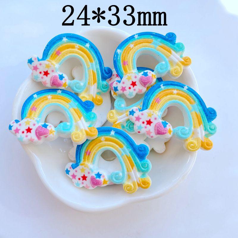 10Pcs New Cute Mini Shiny Rainbow Resin Series Flat Back Cabochons Scrapbooking DIY Jewelry Craft Decoration Accessories