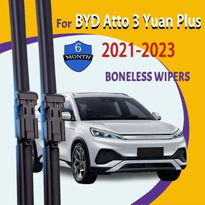 Wiper Blades For BYD Atto 3 Yuan Plus Atto3  2021-2023  Front  Windshield Clean Window Windscreen Car Rain Brushes 24"+17"