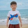 Summer New Boys' T-Shirt Round Neck Children'S Short Sleeve T-Shirt Knitted Cotton Shark Print Children'S Sweatshirt