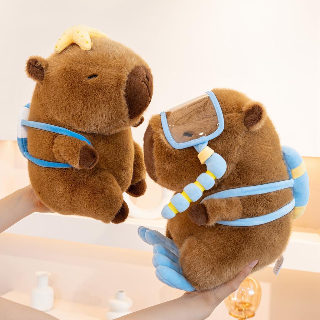 Sports Capybara Plush Toy Football Skateboard Backpack Kapibara Mall Boutique Pillow