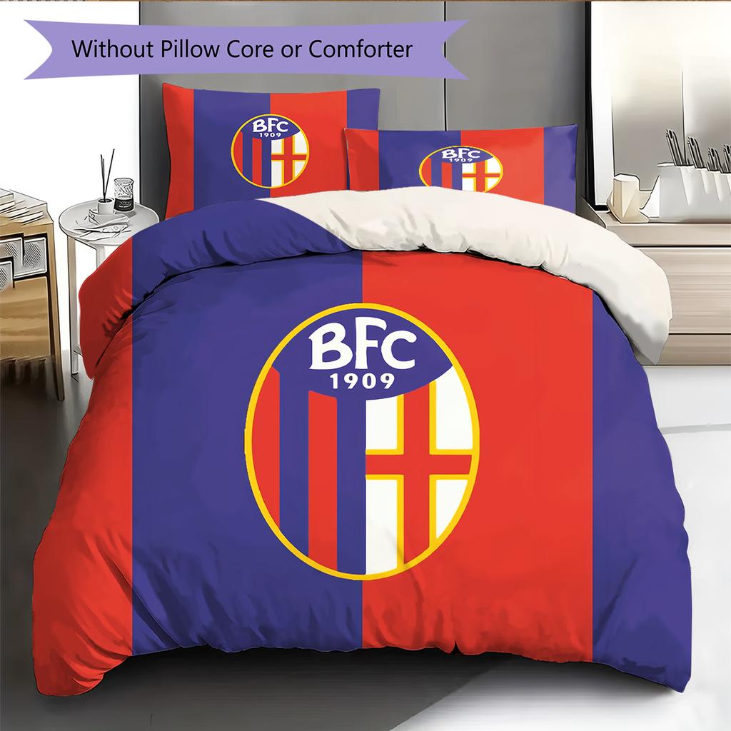 Bologna FC Pattern Bedding Home Decoration Birthday & Festival Gift (1 * duvet cover + 2 * pillowcase, without core)