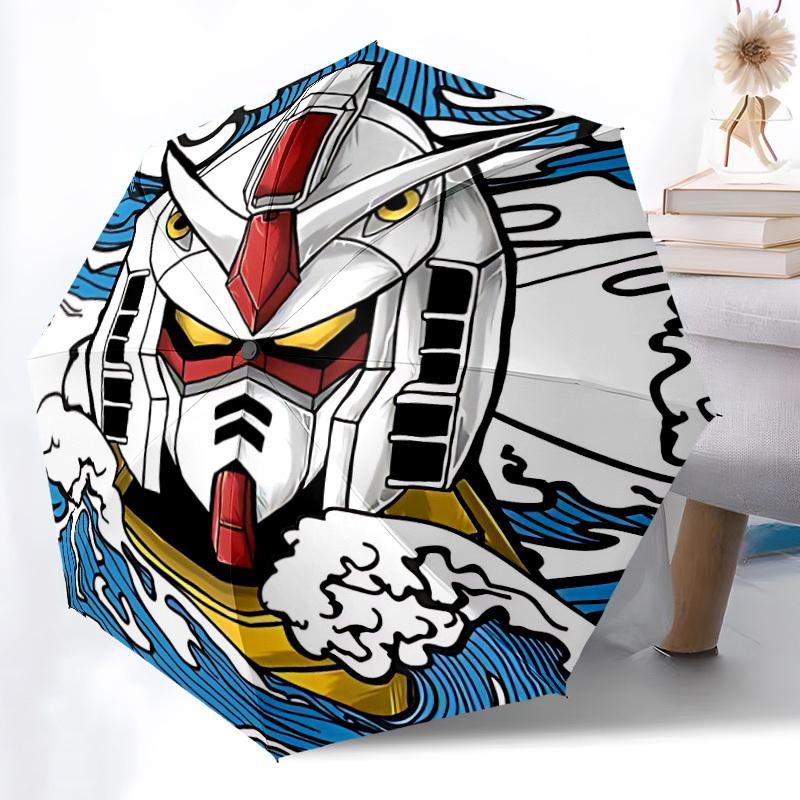 1pc Gundam Waves Automatic Open/close Umbrella, Heavy-Duty Iron Frame, Folding Portable Design, Travel, Everyday Use171