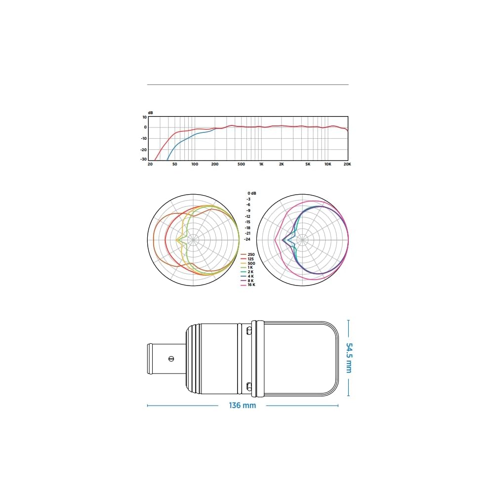 Microfono a Condensatore a Diaframma Largo AUDIX A133 per Registrazione di Strumenti, Amplificatori per Chitarra, Overheads per Batteria e Streaming Video in Studio, con Pad