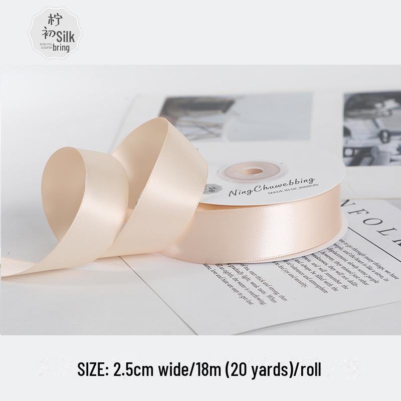 

2,5 см зашифрованная двухсторонняя полиэстеровая лента для свадебных бантов и высококачественной упаковки подарков