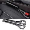 Car Seat Gap Filler Organizer Universal Fit Car SUV Truck Console Side Plug Strip Stopping Phone Key From Falling, Pack Of 2 Black (Black)