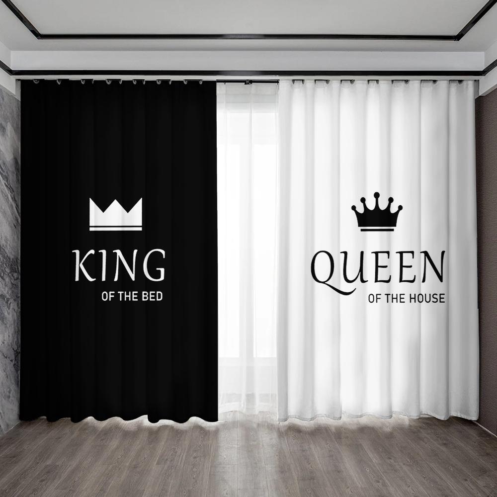 2PC Home Decoration Curtains With Symmetrical Couple Pattern Background And Rod Pocket Curtains, Suitable For Kitchens, Cafes