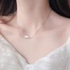 Curved Cat Necklace, 925 Sterling Silver, Cute Clavicle Chain for Women, Korean-Style Trend