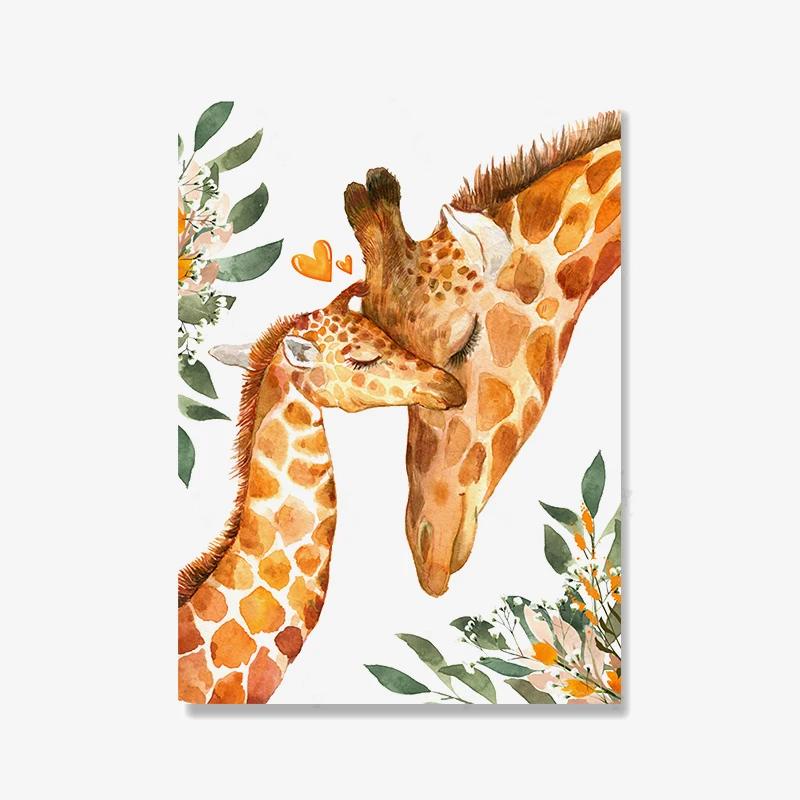 

Ретро Жираф Милый Животный Постер Принт Цитата Холст Картина Детская Комната Домашний Декор Настенное Искусство для Детской Иллюстрация Цветка 21x30cm No Framed