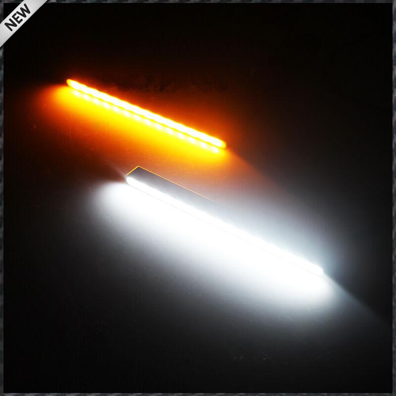 2 PCS Universal Ultra Slim Switchback 30LED White/Amber LED Daytime Lights Lamp