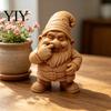 Garden Gnome Figure 3D Printed Figurine, Nose Picking Cartoon Statue, DIY Coloring Painting Dwarf Sculpture for Home Office Desk Decor Humorous