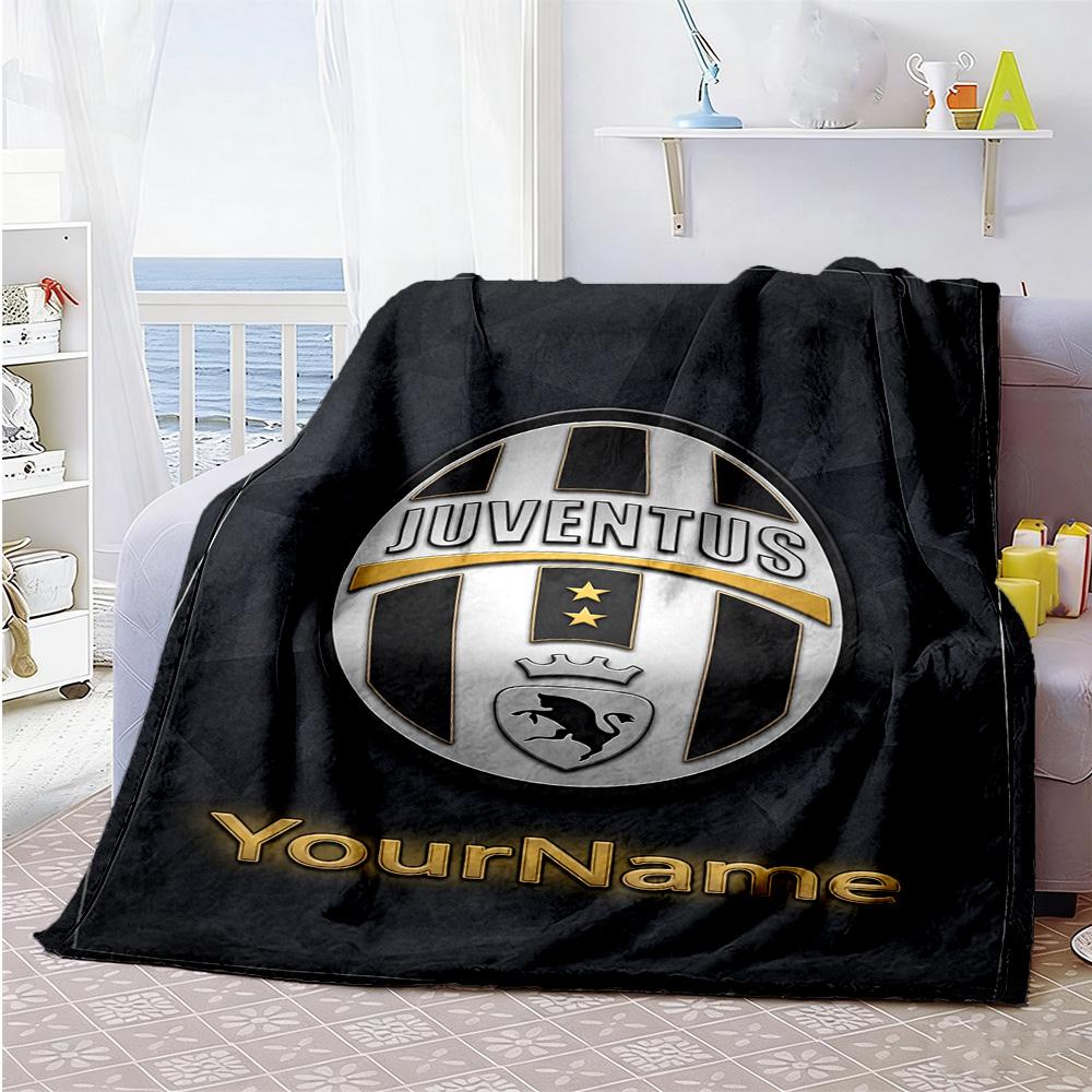 Juventus Customize Your Name Blanket Cozy Personalized Blanket Warmthful Decor Versatile for Chair Office Chair Office Picnics Ideal for All Seasons