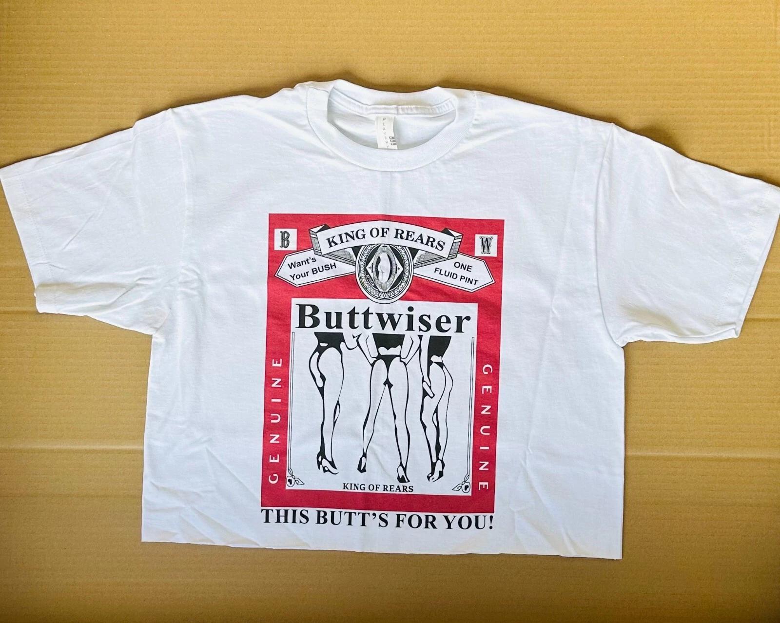 buttwaiser retro graphic cropped top shirt S