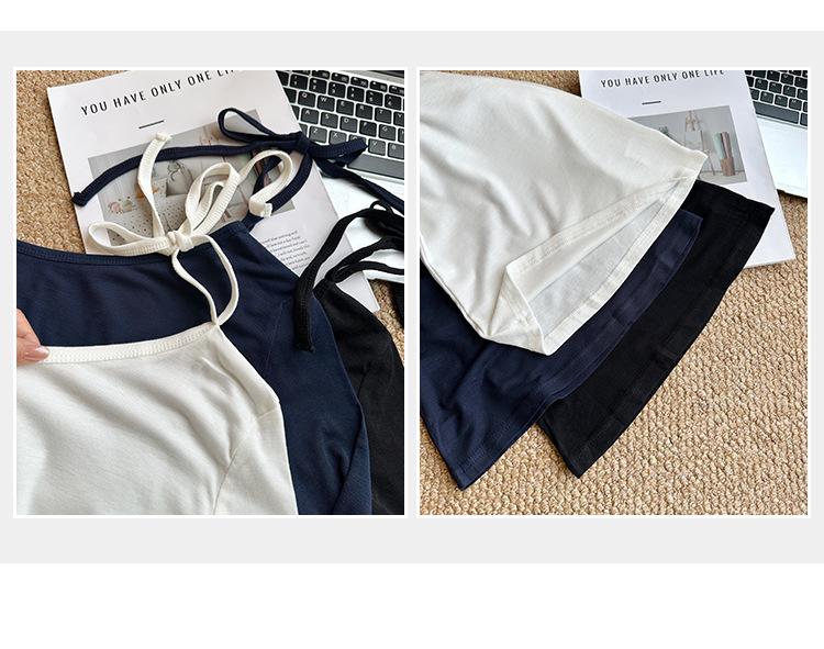 Petite Korean Halter Neck Off-Shoulder Long Sleeve Women's Shirt, Autumn Winter 2025 Collection