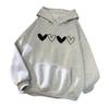 Casual style new women's love printing style pattern hooded sweater jacket 2025 autumn and winter