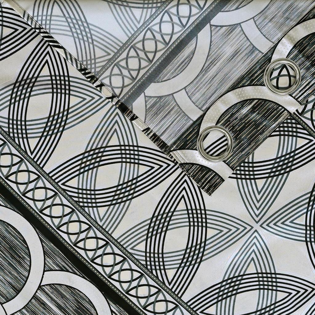 Pack of 2 Sea Ripple Polyester Window Curtains ,Dark Blue