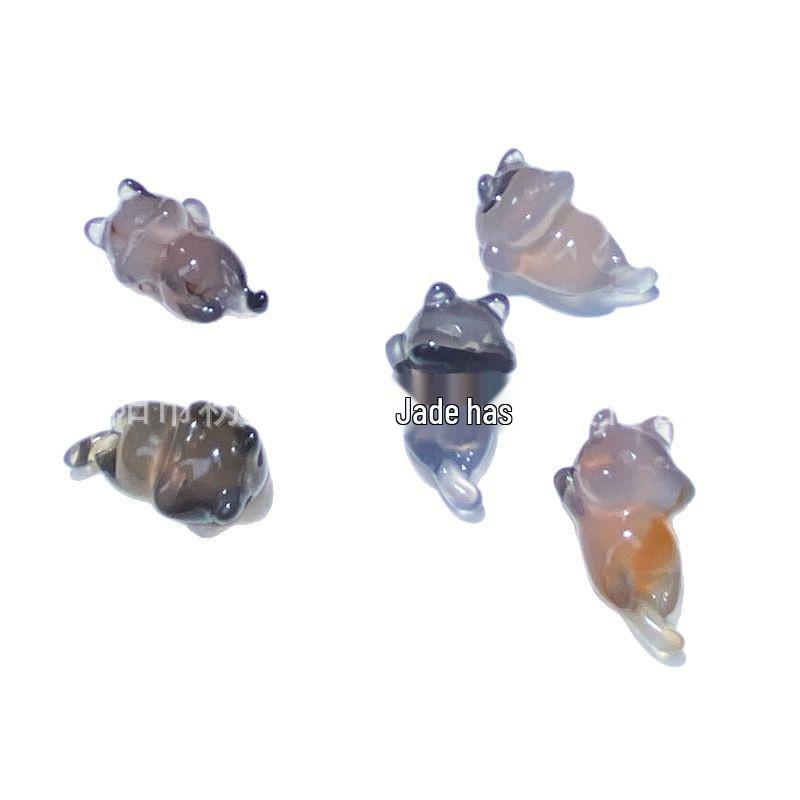 

Tabby Garden Agate Chalcedony Cat Pendant for Men & Women Natural
