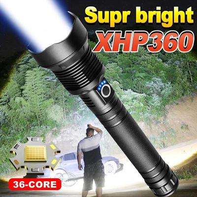 Powerful Torch High Power LED Flashlight Super Bright Lantern USB Rechargeable Zoom Hand Lamp Camping Outdoor Fishing