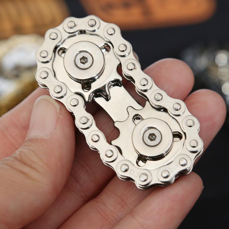 Fahrradkette Fingerspinner | Metall EDC Fidget Spielzeug | Spielzeug zur Stress- und Angstlinderung für Erwachsene | Geschenk für Männer
