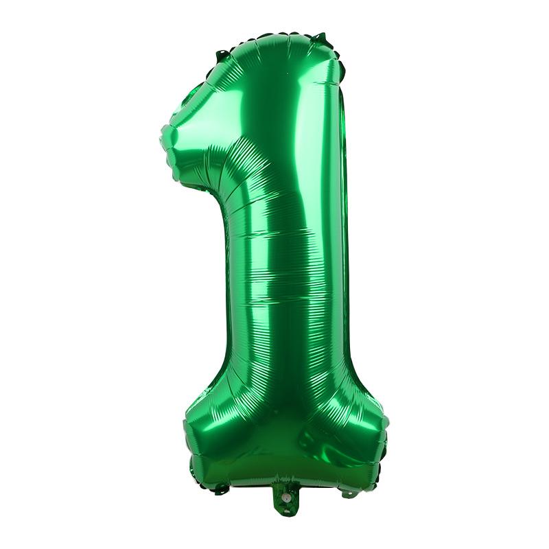 

1pcs 32inch Large Dark Green Number Balloons Spring Jungle Safari Birthday Party Foil Balloon 0 1 2 3 4 5 6 7 8 9 globos Balls Number&32inch