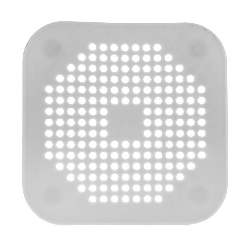 Square Silicone Bathroom Drain Cover, Anti-Clogging Hair Filter