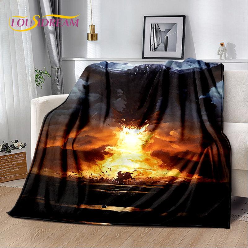 Elden Ring 3D Printed Game Gamer Soft Plush Blanket,Flannel Blanket Throw Blanket for Living Room Bedroom Bed Sofa Picnic Cover