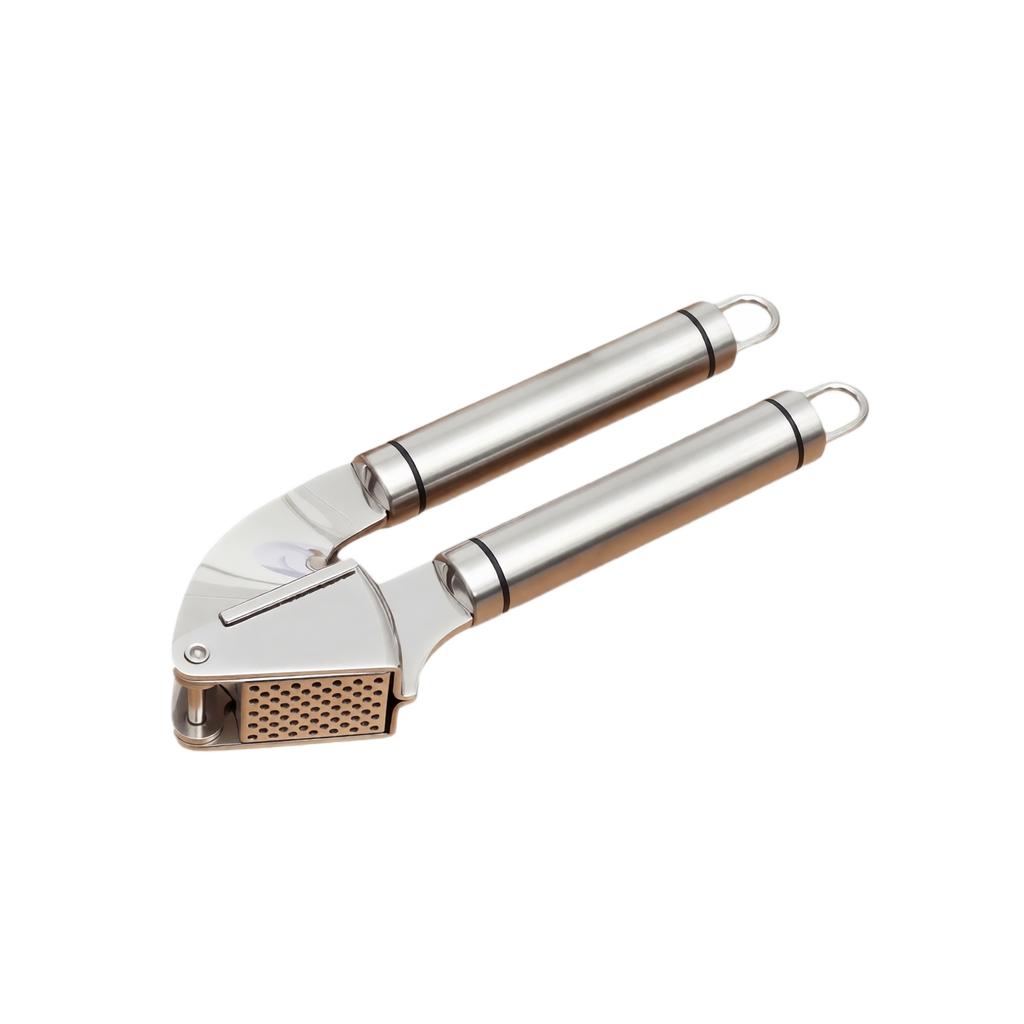 Stainless Steel 304 Garlic Press Manual Garlic Crusher Kitchen Garlic Mincer Handheld Garlic Masher with Ergonomic Handles and Easy Cleaning Design