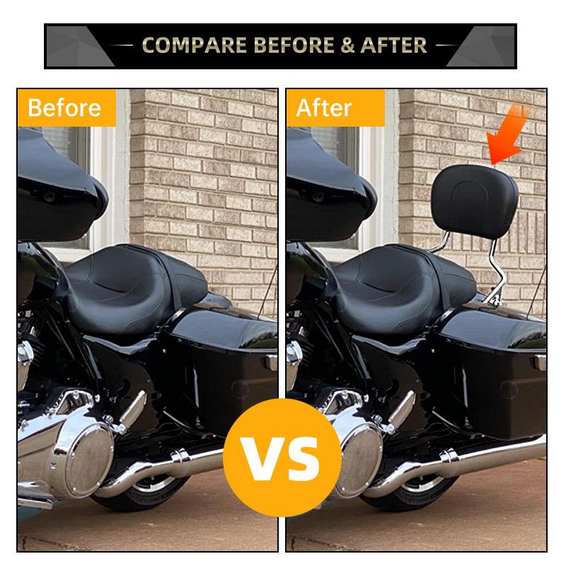 Motorcycle Chrome Detachable Passenger Backrest Rear Sissy Bar For Harley Touring Street Glide Road King Glide 2009-2023